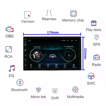 Radio 2 Din Android Avto StereoMultimedia Audio Player 9 Inch Kasetni Diktafon