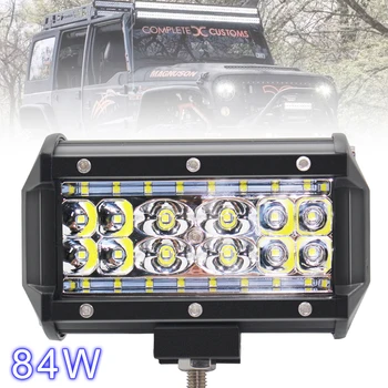 5 Palčni 84W 12000LM 6000K 4 Vrstic LED-Lučka Bar Neprepustna za Off-Road Suv Čoln Jeep 4X4 JK 4Wd Tovornjak 12V-24V