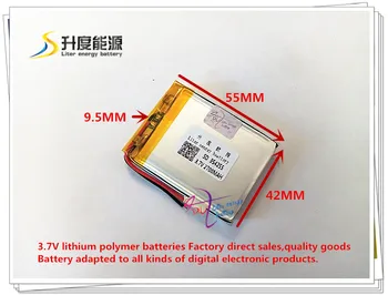 najboljši baterije znamke 3,7 V,2700mAH 954255 polimer litij-ionska / Litij-ionska baterija za model letala,GPS,mp3,mp4,mobitel,zvočnike,bl