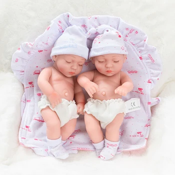 10palčni Polni Silikona Prerojeni Lutke Otroka Živ Veren Mini Pravi Lutke Realne Bebes Prerojeni Dojenčki Igrače Kopel Soigralec Darilo