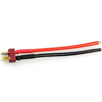 Litijeva baterija kabel T plug konektor moški glavo z 10 cm 14 AWG mehki silikonski žica, ki se uporablja za električni skuter 0