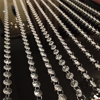 200 metrov/veliko, 14 mm crystal Akrilna octagon kroglice za diy crystal akrilna kroglice zavese, crystal akrilna garland pramenov