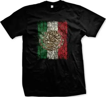 Mehiško Zastavo Mehika Orel Kača in Kaktus Grb Oblikovanje T-Shirt Poletje Bombaža, Kratek Rokav, O-Vratu moška T Majica Novo S-3XL 0