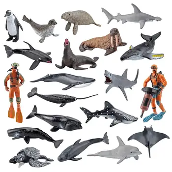 Mini Ocean Živali Otroci Izobraževalne Igrače, Mini Figurice Modeli Morske Živali Model Morske Živali Slika za Dom Namizni Dekor 0