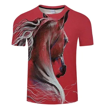 Vroče Prodaja Živali Konj 3d Tiskanih Majica Fashion Harajuku Slog Priložnostne Kratek Rokav T-majice Unisex Plus Velikost Vrh