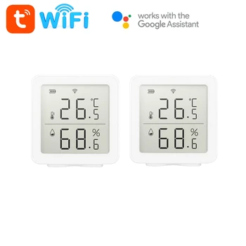 LCD Zaslon Tuya WIFI Temperature in Vlažnosti Tipalo Sobne Termometer, Higrometer Detektor Nadzor Smart App Življenje 0
