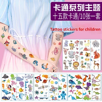 10 sheetsWaterproof Začasno Ponaredek Tattoo Nalepke Roza Samorog Konj, Risanka Design Otroci Otrok Body Art Make Up Orodja