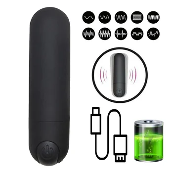 Novih 10 Hitrosti USB Mini Bullet Vibrator Stimulator Klitorisa Vaginalne G-spot Masturbacija Vibratorji Sex Igrače Za Ženske In Moške 0