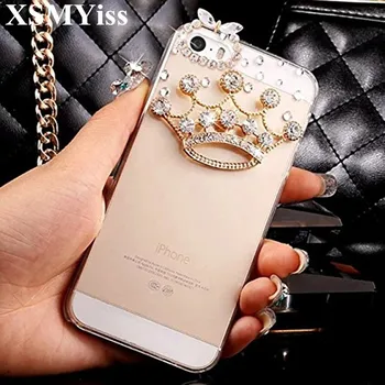 Luksuzni Bling Kristalno Diamantno Krono Jasno Nosorogovo Metulj Telefon Primeru Kritje Za iPhone 13 12 11 MAX Pro Xs Max XR 7 8 6S Plus