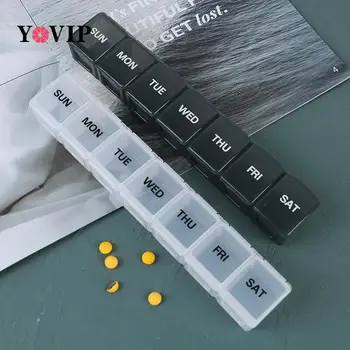 Potovanja Pill Box Plastičnih Tabletke Primeru Tedensko Medicine Shranjevanje Organizator Posodo Drog, Tablet Razpršilnik Neodvisni Predalčni Nosilec
