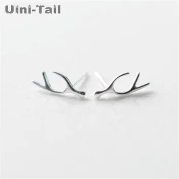 Uini-Rep vroče 925 Tibera srebrno srna antler simetrije uhani korejski moda plima pretok ljubek modni uhani prešitih