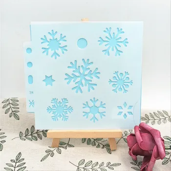 Snežinka 13*14 cm album matrice spray plastični kalup ščit DIY torto votlih Okraskov tiskanje čipke vladar otrok igrače 0