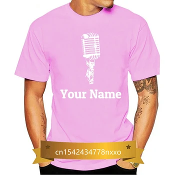Mikrofon Hiphop T Majica, Ki Je Prilagodljiv Ime Na Sprednji 100% Bombaž Smešno Tiskanja Tshirt Moški Ženske Majice