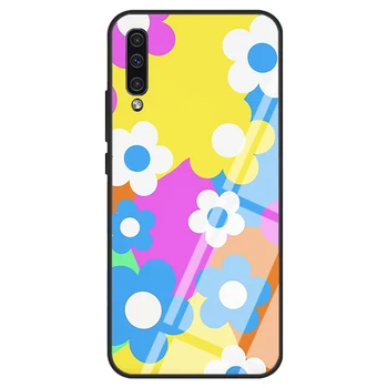 Flower Power Psihedelični Groovy Indie Kaljeno Steklo Ohišje Za Samsung A52 A12 A32 A42 A72 A31 A51 A71 A40 A50 A70 A20e A21S