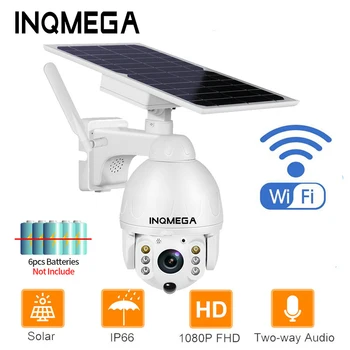 INQMEGA 4G 1080P HD Prostem 3.6 mm Kamera Kartica SIM Sončne Kamere PTZ Kupola Brezžično Baterije 1080P Varnostni Video Nadzor Cam 0