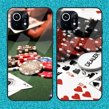 Luksuzni Poker Casino Primeru Telefon Za Xiaomi 12 Redmi 9 9T 9A Opomba 11 10 T S Pro Kaljeno Steklo Pokrova