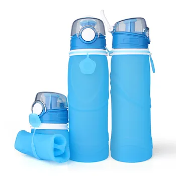 Prenosni Hrane Silikona Krat lahko Puščanje dokazilo Steklenico Vode Šport mehko Zložljivo grelnik vode BPA Free 750 ML Za Sporter potovanja