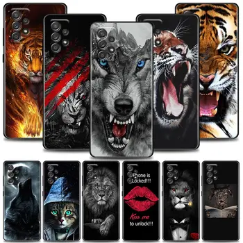 Telefon Primeru za Samsung A01 A02 A03s A11 A12 A21s A32 A41 A72 A52s 5G A91 Primeru Mehki Silikonski Pokrov Žival je Volk, Pes, Mačka, Lev, Tiger