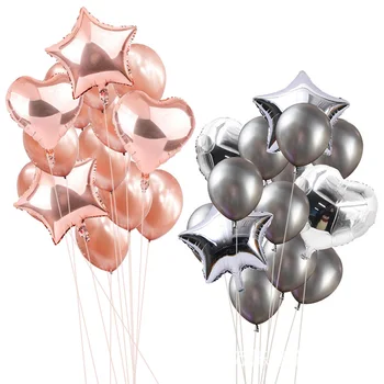 14pcs/veliko Mešanih Latex Balon Aluminijeva Folija Balon za Otroke Baby Tuš Fant Dekle Rojstni dan Okraski AC014