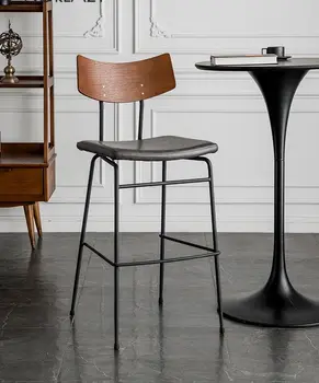 Nordijska luksuzni stoli bar sodobne preprost naslonjalo doma usnje, usnjeni stoli bar kavarna kovanega železa moda stoli bar
