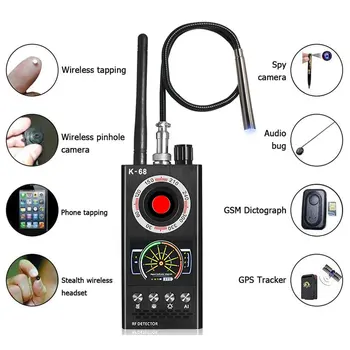 K88 Multi-funkcijo Anti-spy Detektor Fotoaparat GSM Audio Bug Finder RF Signala GPS Tracker Odkrivanje Eavesdropper Zaščito Zasebnosti K68