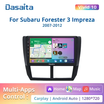 Dasaita Živo Za Subaru gozdar 2008 2009 2010 2011 2012 radio 1 din stereo sprejemnik Bluetooth, Navigacija GPS 4G RAM ROM 64 g