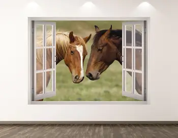 Konj vinilna - Žival 3D Okno Wall Art Nalepke Otroci Dekor Vinil Doma Plakat po Meri Darilo KD59