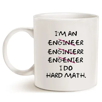 Božična Darila Smešno Kave Skodelice Narobe sem Inženir - jaz trdim matematika - Najboljši Motivacijski In Inspirativno Darila, Bela 11 O
