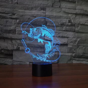 7 Barva Spreminja, Ribe 3D led Lučka USB, se Dotaknite Gumba Noč Svetlobe Neverjetno Darila za Otroke Domov Spalnica Dekoracijo