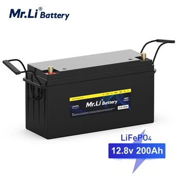 Gospod Li 12V 200Ah Lifepo4 Baterije, sončne 12.8 V Globoko Cikel Litij-ionska Fosfat Za EV Morskih RV Golf voziček Z 20A Polnilnik 0