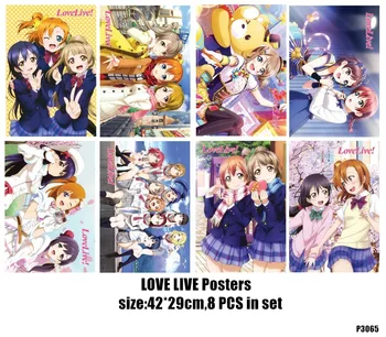 8pcs/Veliko LoveLive Plakati Igrač, Vključenih 8 Različnih Slike Anime Ljubezen Živi na Velikost Plakata 42x29 CM
