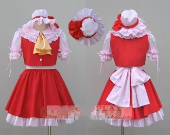 Anime Touhou Projekta Flandre Scarlet Hakurei Reimu Saten Cosplay Kostum Lolita Obleko Halloween Kostumi za Ženske po Meri