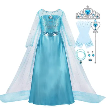 Baby Dekle Elsa Obleko Otrok, Cosplay Kostum, Zamrznjeno 2 Dekle Obleko Gor Sneg Kraljica Princesa Obleko Otroci Halloween Božični Kostum