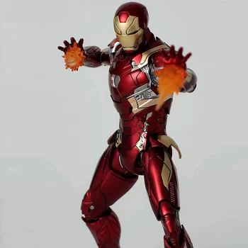 16 cm, Iron Man, Mk46 Zlitine 1/12 Obsega Svetlobna figuric-Igrač Model Umetnosti Okraski Za otroška Božična Darila za Rojstni dan