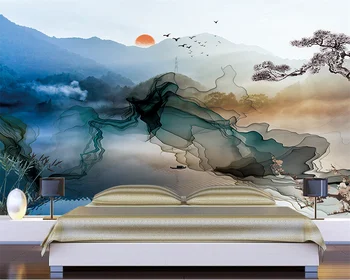 beibehang de papel parede po Meri sodobnega nova Kitajska modra pokrajina umetniške zasnove povzetek linija slike za ozadje