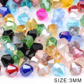 Visoka Kakovost 3 mm Bicone Upscale Avstrijskimi kristali kroglice AB barve prevleka Svoboden noge zapestnica Nakit, Izdelava Oprema DIY