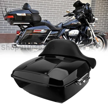 Črna Motocikel Trunk Rack Naslonjalo Prisesek Mount Zadaj Primeru Blazine Prtljage Za Harley Tour Pak Touring 2014-2021