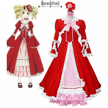 Brezplačna Dostava Black Butler Kuroshitsuji Elizabeth Midford Liz Rdeče Lolita Velike Blagovne Znamke Obleko Cosplay Kostum