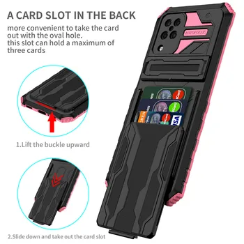 Oklep Shockproof Card Slot Ohišje Za Samsung Galaxy A12 Shockproof Stojalo Pokrov ležišča Za SamsungA12 12 SM-A125F Primerih Coque