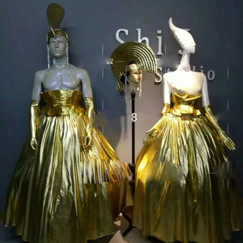zlati gogo kostume Prihodnje tehnologije, oblačila, moški, ženske obleke Glasbeni festival bar, nočni klub obleke 0