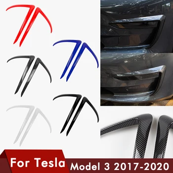 Avto Sprednje Luči Za Meglo Odbijača Splitter Lip Spojler Difuzor Straže Kritje Trim Za Tesla Model 3 2017 2018 2019 2020 0
