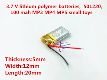 3,7 V 100mAh 501220 Litij-Polymer Li-Po baterija li ionska Baterija za Polnjenje celic Za Mp3, MP4 MP5 GPS 1
