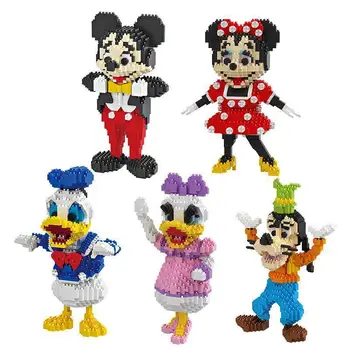 Disney Mickey Mouse Donalded Raca Mini Gradnik Božič Anime Diamond Mikro Opeko Sestavljen Okraski, Igrače Za Otroke 1