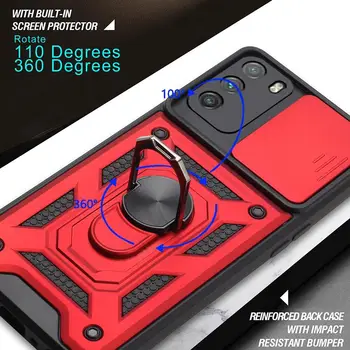Za Xiaomi Poco M3 Pro Telefon Primeru, Oklep Stojalo, Nosilec Za Avto Obroč Pokrov Objektiva Ščiti Ohišje 2