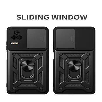 Funda Za Xiaomi Mi Poco C40 M4 F4 X4 GT M3 F3 X3 NFC Pro Primeru Hrbtni Pokrovček Potisnite Okno Objektiva za Fotoaparat Pokritost Obroč Nosilec Capa 2