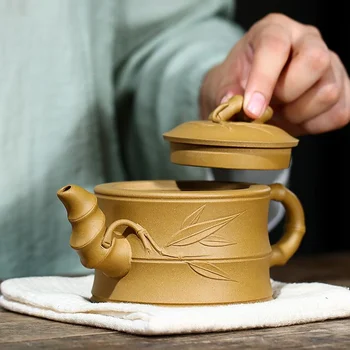 300 ml Velike zmogljivosti Yixing čaj pot vijolično gline filter Čajnik lepoto grelnik vode Surove rude Ročno Boutique Teaware darila Verodostojno 2