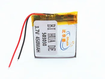 Polimer baterija 450 mah 3,7 V 503030 pametni dom MP3 zvočniki Li-ionska baterija za dvr,GPS,mp3,mp4,pametna ura,zvočnik LED Luči 2
