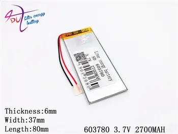 Najboljši Baterije Znamke Velikost 603780 3,7 v 2700mah Litij-Polimer Baterija S Odbor Za Mp4 Mp5 Gps, Digitalni Izdelki 2