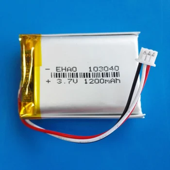 Joseph smith translation 1.25 mm 3pin plug 3,7 V 1200mAh lipo litij-polimer baterija za Polnjenje MP3 GPS DVD snemalnik, slušalke, kamere 103040 3
