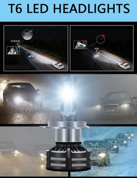 H4 LED Avtomobilski Žarometi H1 H3 H7 3000K 4300K 6000K Smerniki Žarnice 9005 9006 9012 Foglamp Avto Svetlobe Tri-color LED Žaromet 3